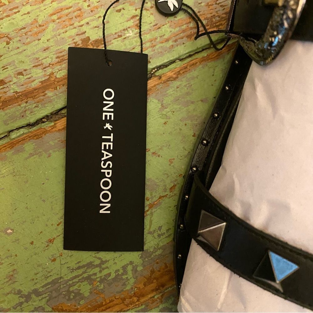 One Teaspoon Elise sandals black studded shoes slides free people NEW 42 11 - Picture 14 of 16